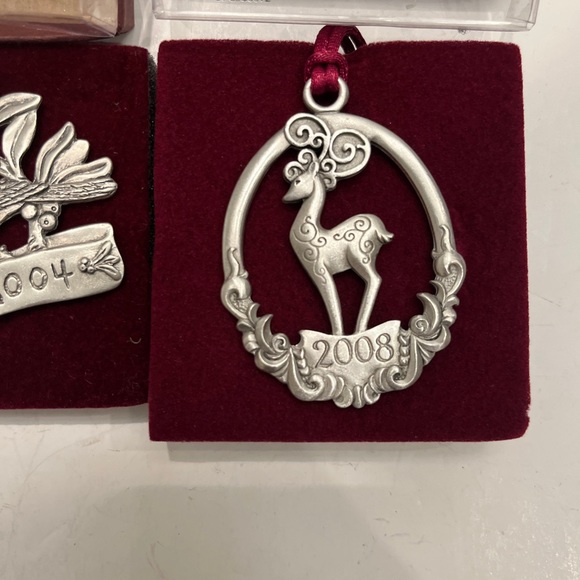 SEAGULL Pewter Canada Christmas Tree Ornaments Bird Deer 2004 2008 Lot Of 2 Box - Picture 3 of 12